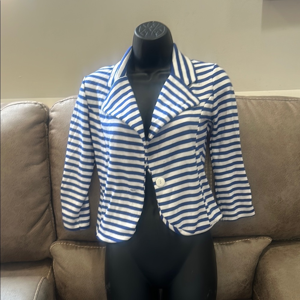 Charlotte Russe Blue and White Striped Blazer